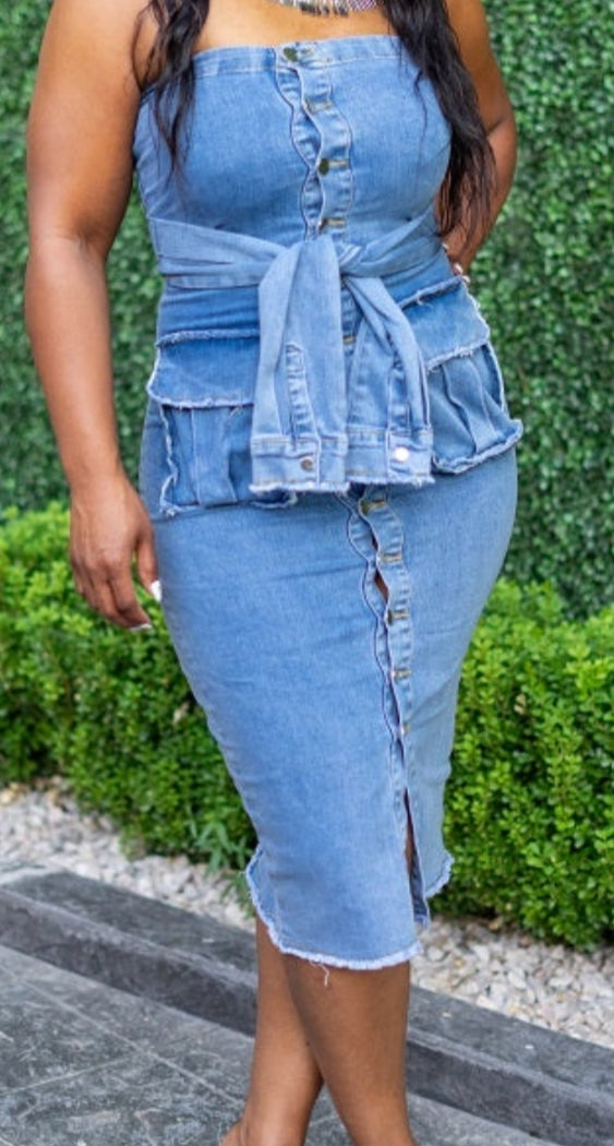 CARGO JEAN DRESS